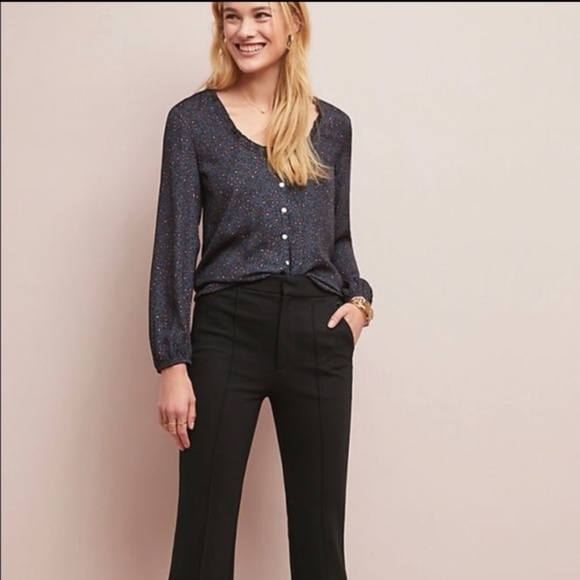 New Anthropologie Dolan Navy Leopard Print Blouse - Picture 2 of 6